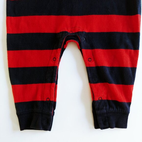 Baby Gap Rugby Striped Hooded Jumpsuit Size 12-18 Months - Picture 3 of 14
